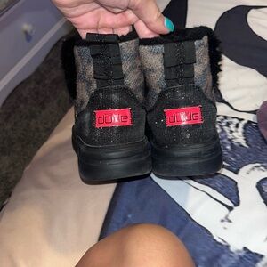 Hey dude boots. Barely worn. Size 1Y